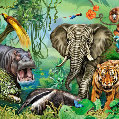 Jungledieren behang Regenwoud 