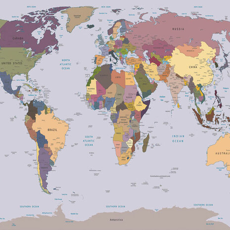 Wereldkaart fotobehang XL