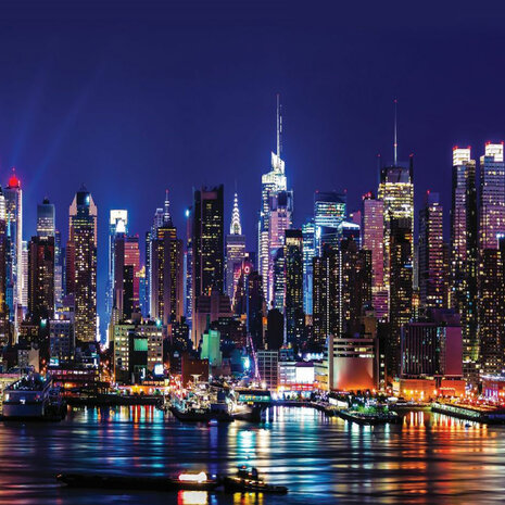 New York by night fotobehang 