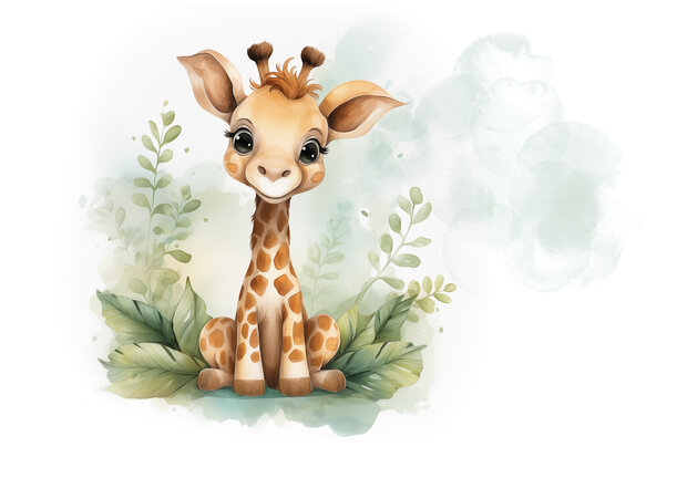 Kleine Giraffe fotobehang