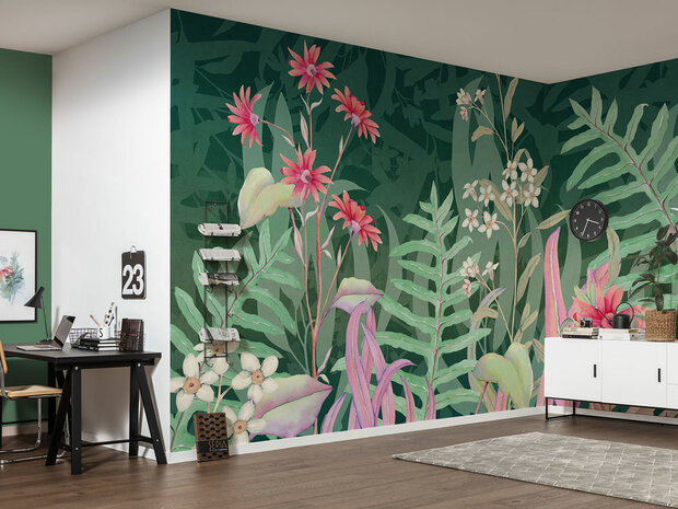 Botanisch behang Flower Duet