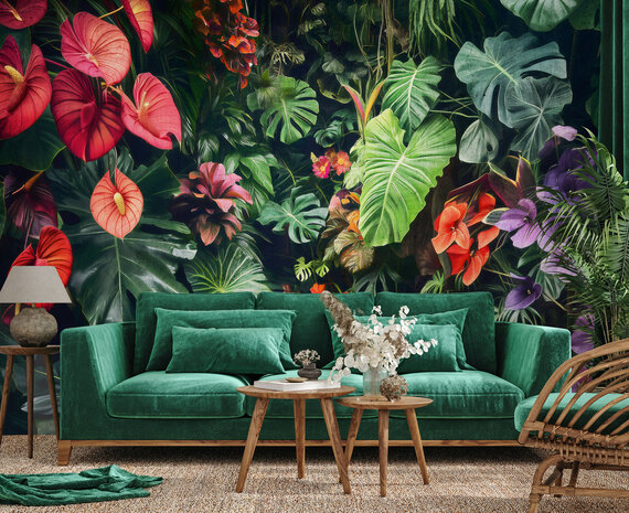 Tropical Floral Jungle fotobehang