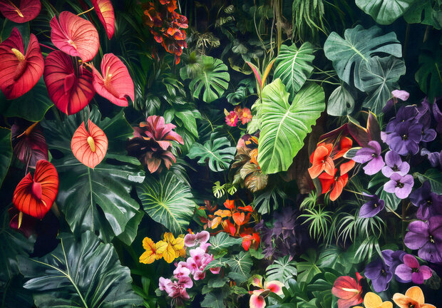 Tropical Floral Jungle fotobehang