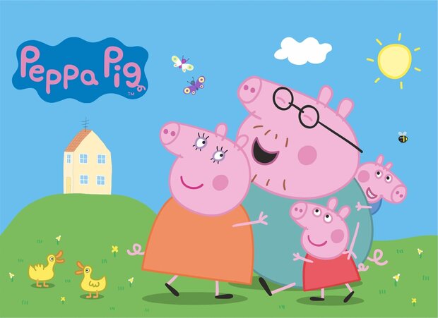 Peppa Pig behang Familie