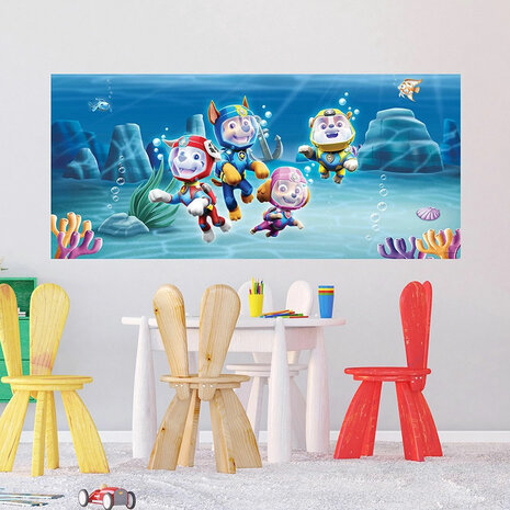 Paw Patrol behang poster Onderwater