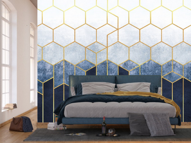 Hexagon fotobehang XL