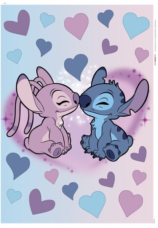 Stitch en Angel muurstickers Cutie