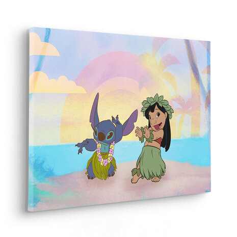 Lilo en Stitch canvas schilderij Dancing