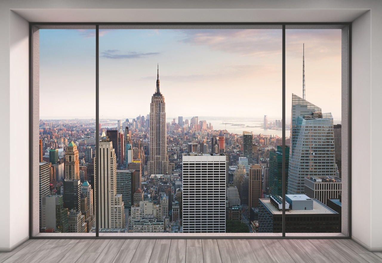 Gevlekt heilige naaimachine 3D Fotobehang Penthouse in New-York | Muurdeco4kids