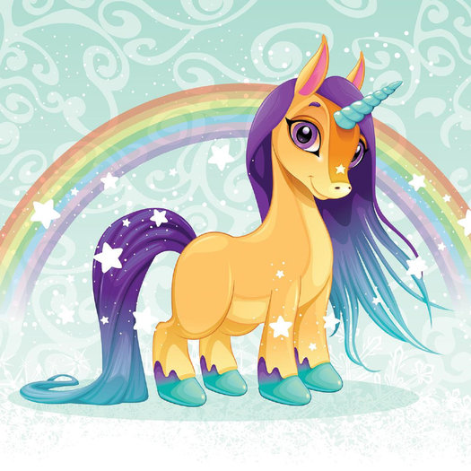 Unicorn Pony behang Rainbow | kinderkamer fotobehang