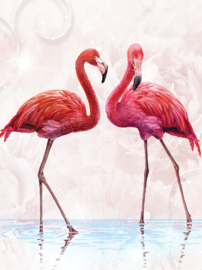 Flamingo behang zachtroze L1