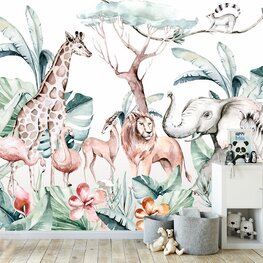 Aquarel behang Jungledieren VIN021