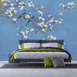 Magnolia behang Blauw P5