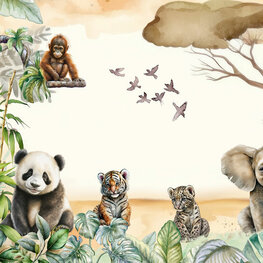 Baby Jungle dieren behang Panda II VINYL