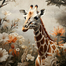 Jungledieren behang Giraffe