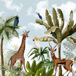 Jungledieren VINYL behang Kaketoe