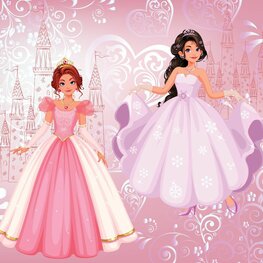 Prinsessen behang Roze