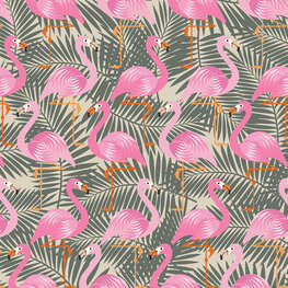 Flamingo jungle fotobehang