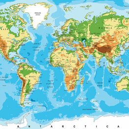 Wereldkaart fotobehang Atlas