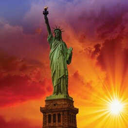 New York fotobehang Statue of Liberty