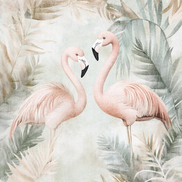 Flamingo fotobehang Soft Pink